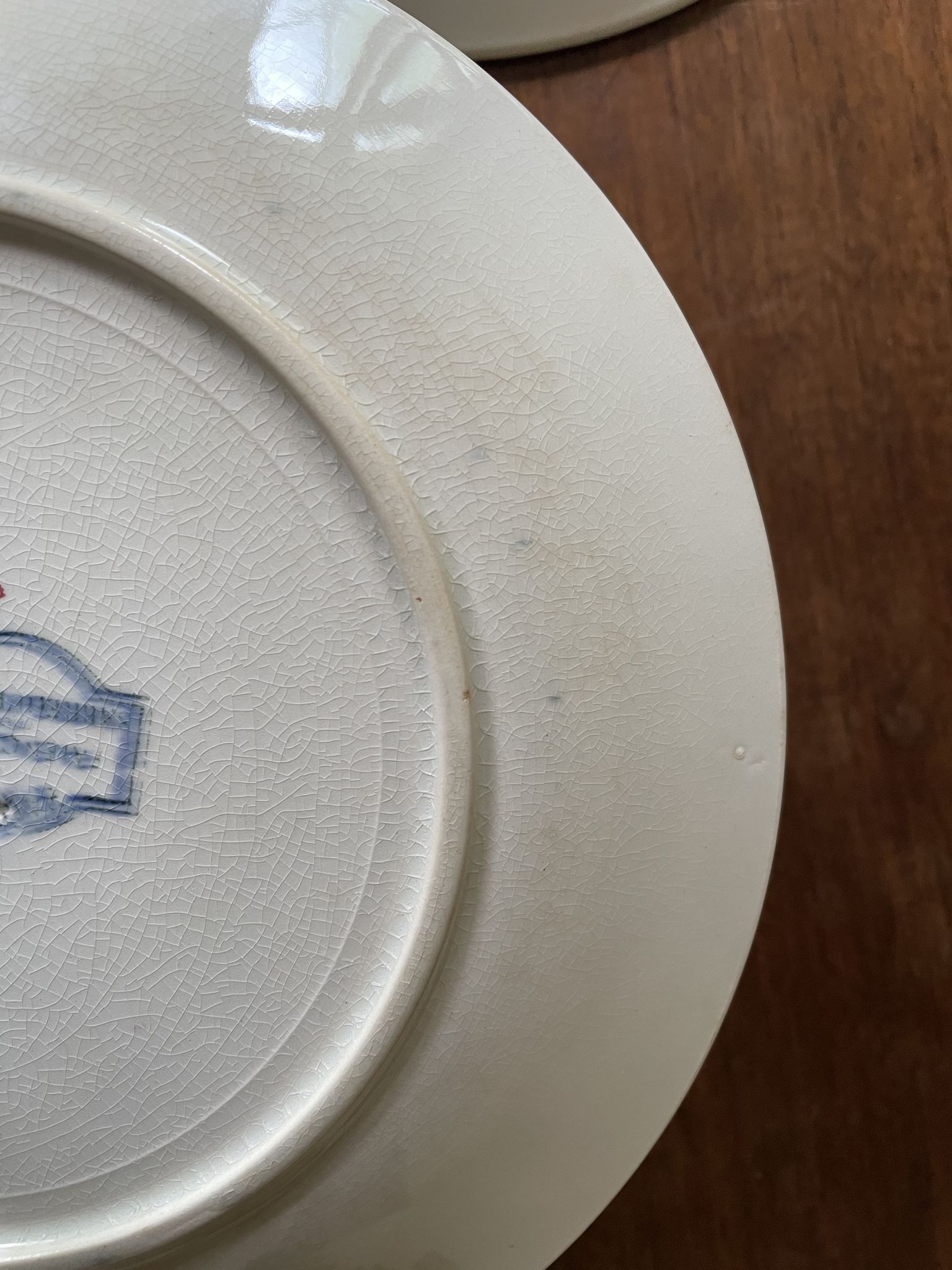 Flat plates Sarreguemines Iron Earth model Blue favorite