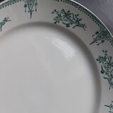 Round serving dish, old ironstone from Saint Amand - 19th century - Green pattern