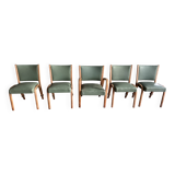 Set of 4 chairs and 1 Steiner armchair BOW WOOD series