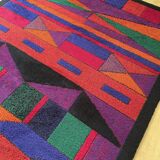Psychedelic Memphis Style abstract Rug Carpet by Atrium Tefzet, Germany 1980s