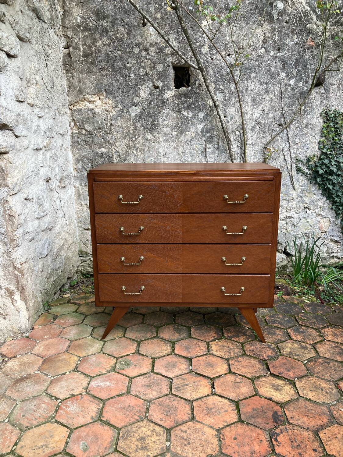 Vintage chest of drawers with tapered legs
