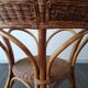 High table in rattan and wicker of the 1970s