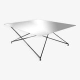 Square chrome and glass coffee table