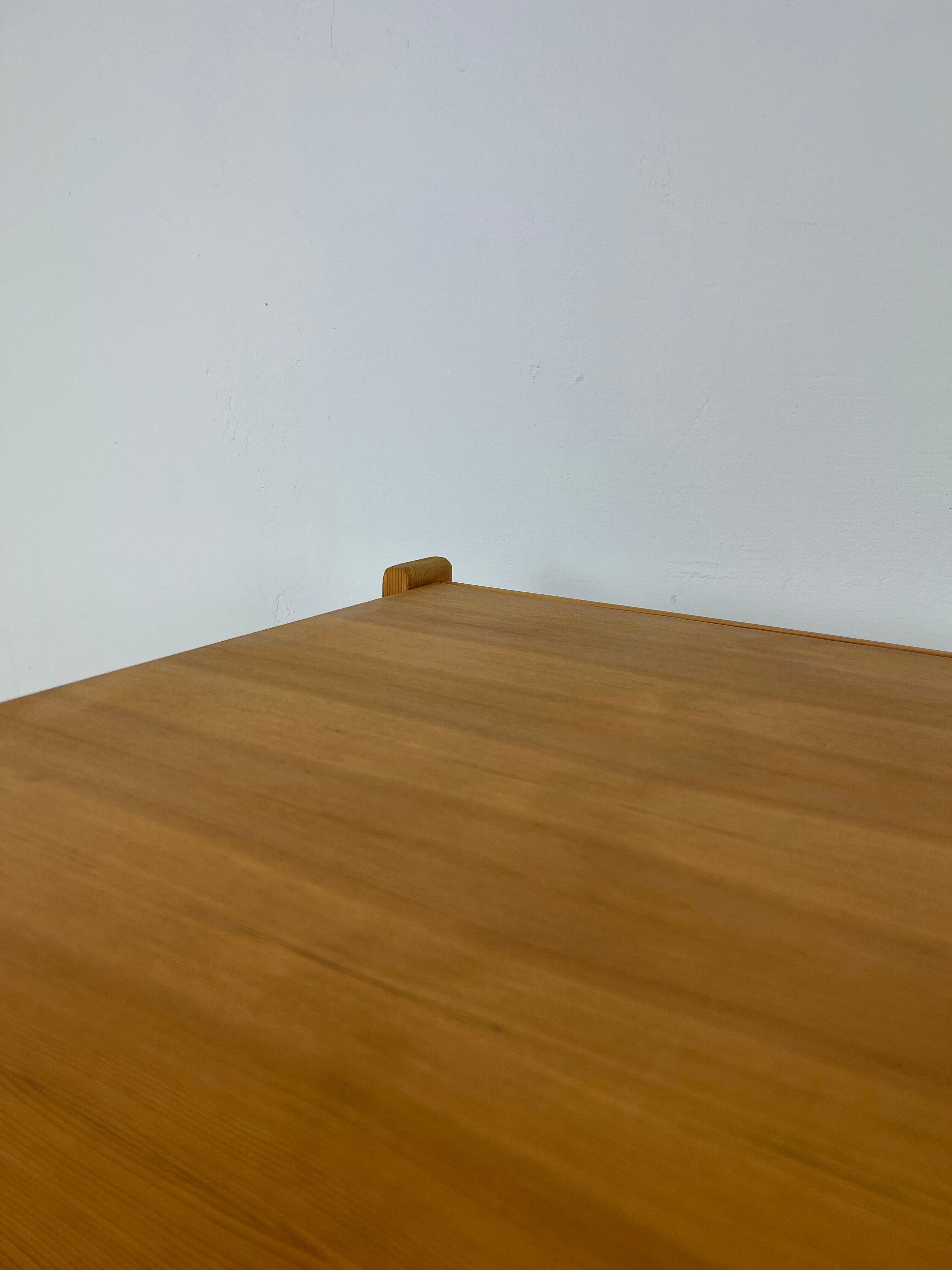 Modernist two-sided beech coffee table, 70s
