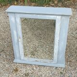 Solid gray wood cabinet with mirror door