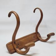 Double Patère bistrot Porte Manteau en bois courbé début XXème
