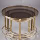 Set de trois tables basses gigognes en bronze et verre fumé, années 70