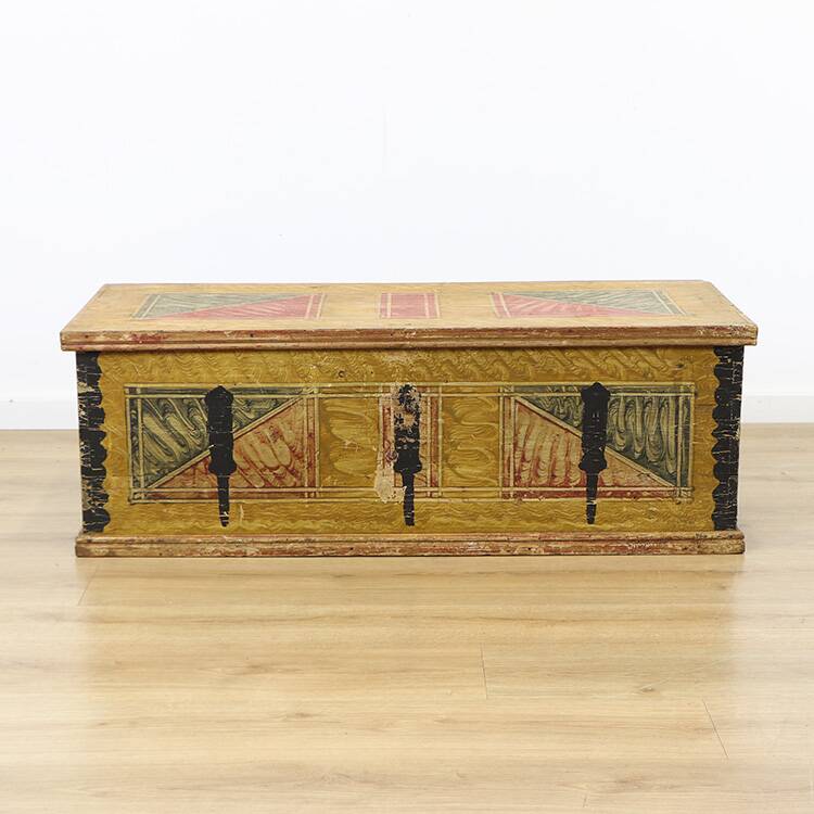 Painted Folk Art Bridal Chest