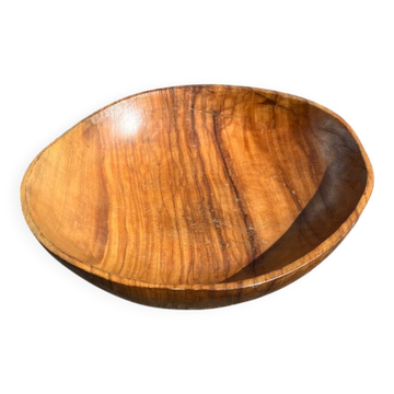 Coupe vide poche vintage en bois d’Olivier signée Jean Paul bain Vallauris