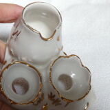 Salière poivrière et moutardier en porcelaine de Limoges forme champignons