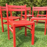 Set of 10 vintage wooden chairs