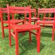 Set of 10 vintage wooden chairs