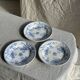 Set of 3 blue plates from Gien pottery, Fleurette model, D22.5.