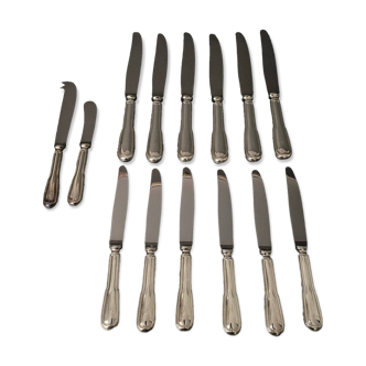 Set of 14 silver-plated knives from Christofle, uniplat model