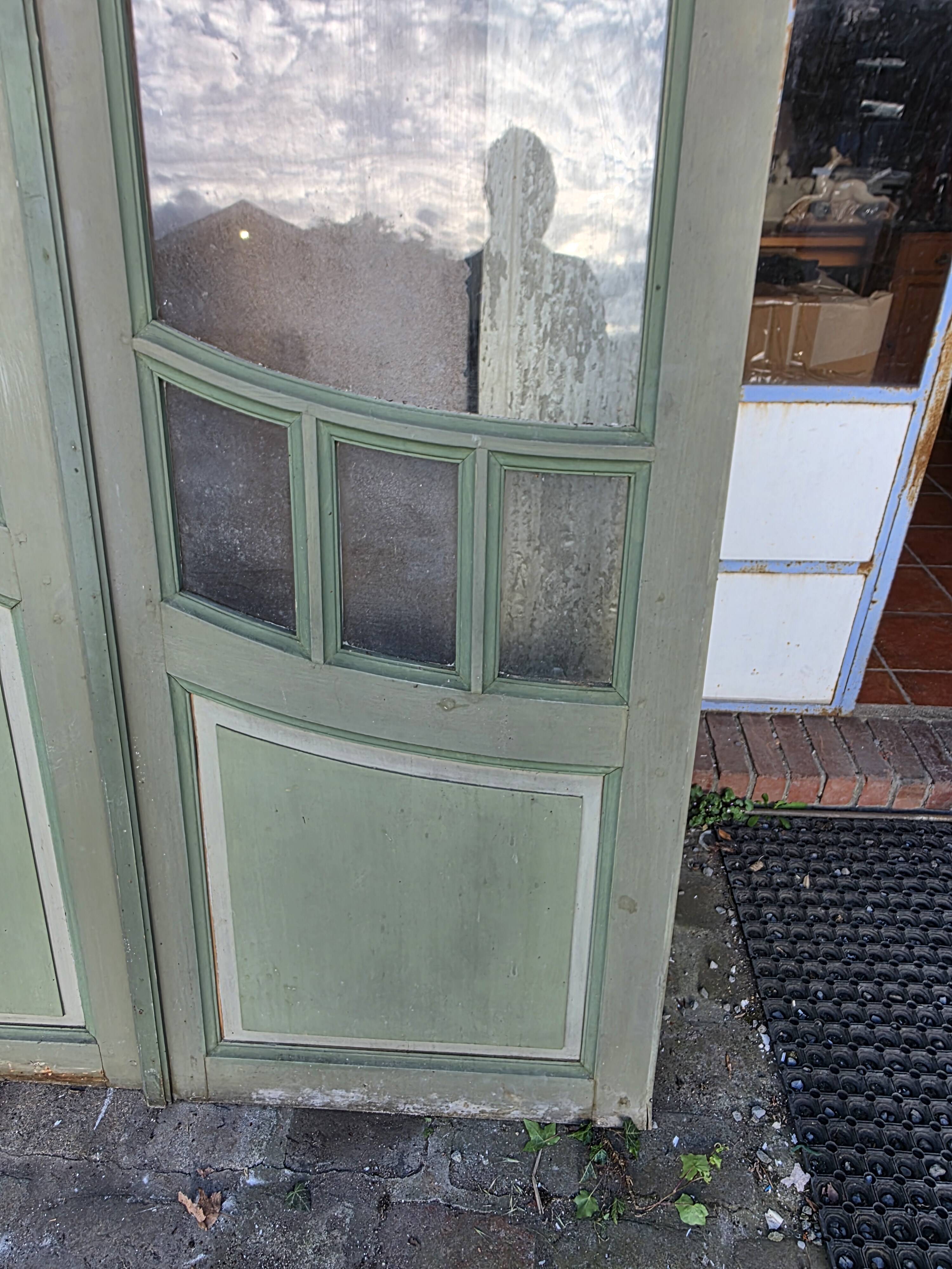 4 Art Nouveau partition doors + transom