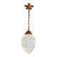 Art Deco pendant lamp in satin glass and bronze frame