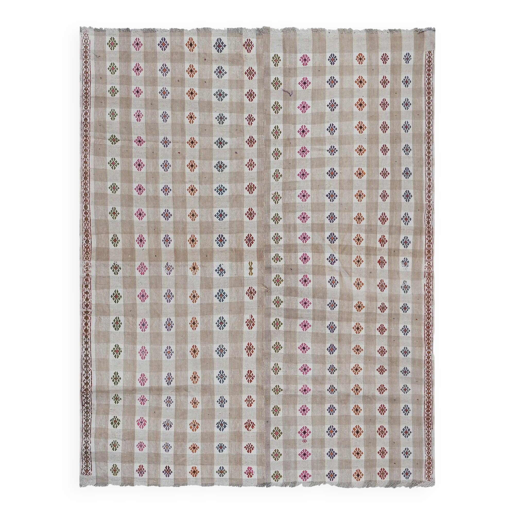 Vintage Turkish kilim handwoven 183x250 cm