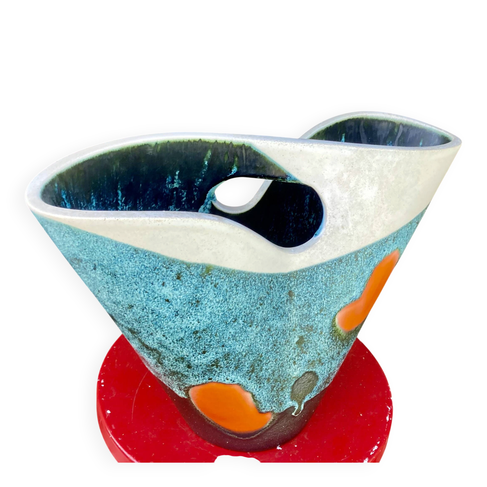 Modernist ceramic vase Elchinger, France vintage 1950 - 1960