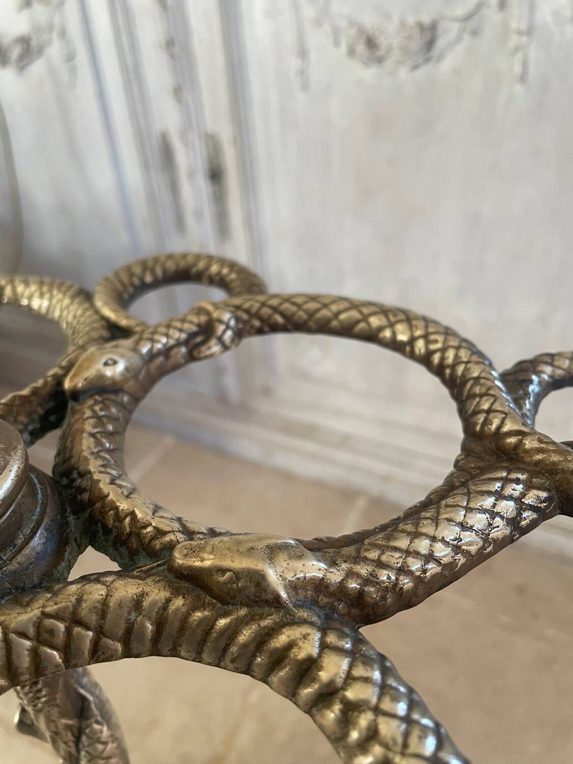 Art Nouveau style solid brass umbrella stand