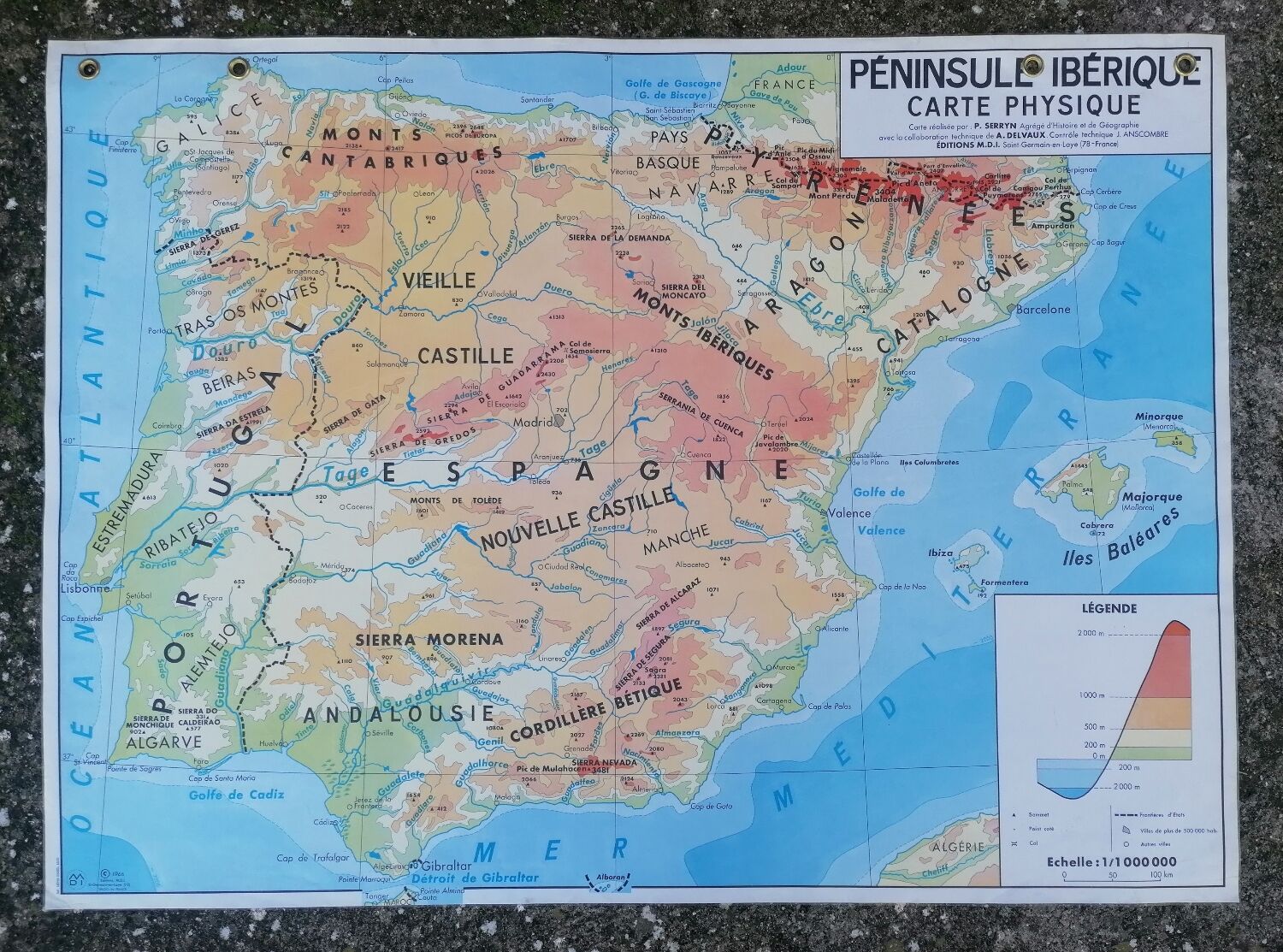 Ancienne carte MDI Espagne-Péninsule Ibérique