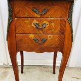 Bedside in Louis XV style marquetry