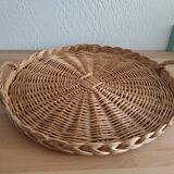 Rattan wicker braided tray
