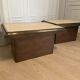 Pair of belgo chrom coffee and travertine side tables