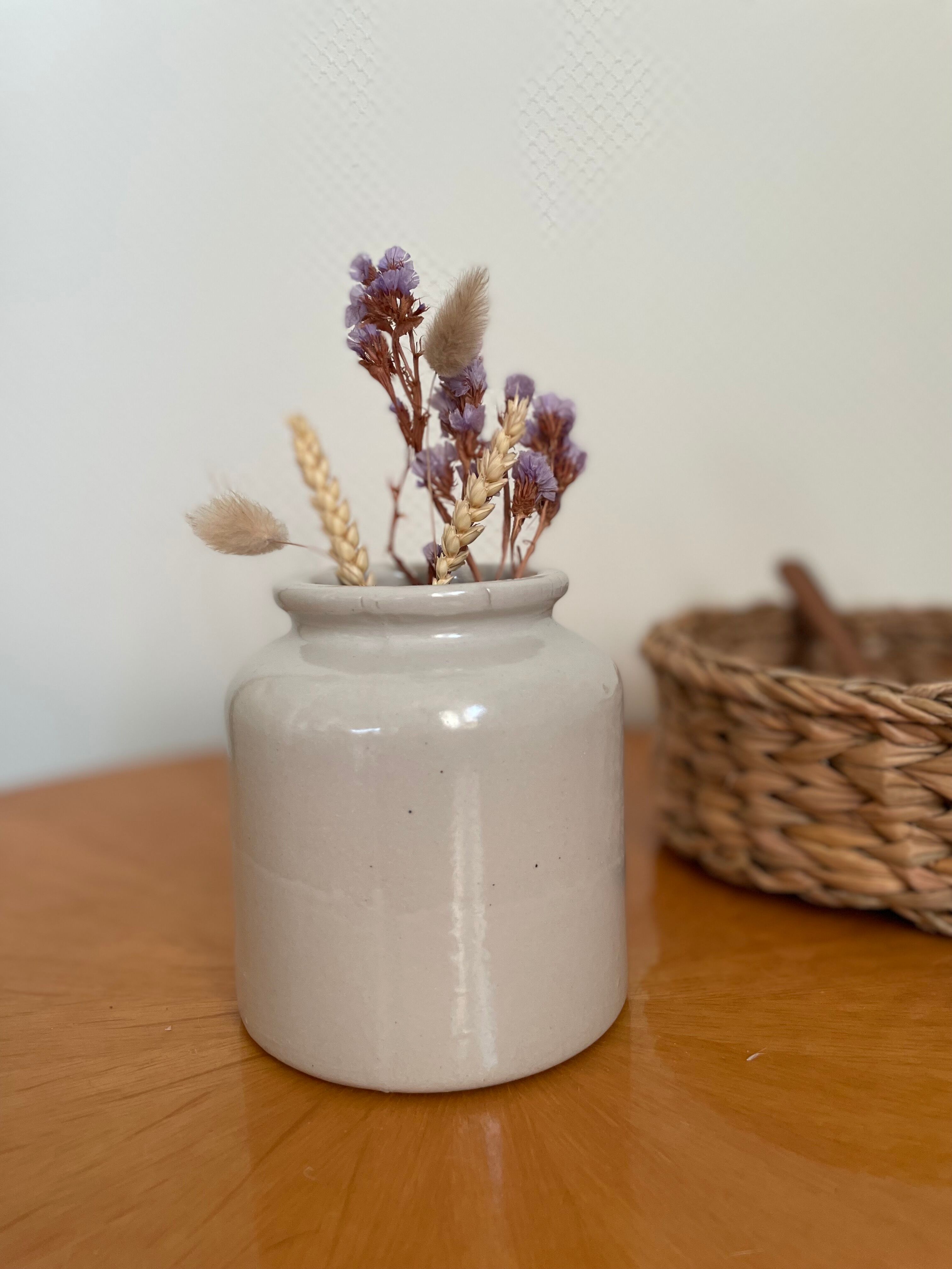 Vintage white stoneware pot