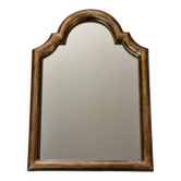 Miroir mural à fronton cintré en bois doré, style Louis-Philippe, 44x30 cm