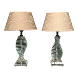 Pair of lamps, massive crystal