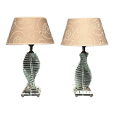 Paire de lampes, cristal massif