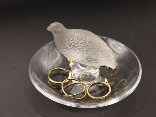 Baguier Perdrix en cristal Lalique