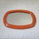 Rare 1970s Orange Space Age Mirror | Vintage Pop Art Yugoslav Wall Mirror