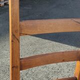 Set of 4 brutalist straw wood chairs