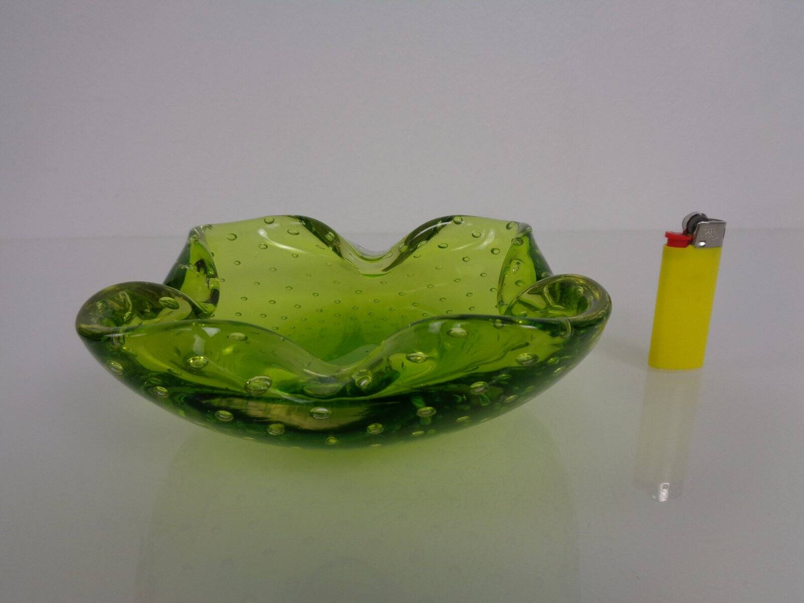 Green Sommerso Murano Glass Ashtray, Italy, 1960s