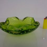 Green Sommerso Murano Glass Ashtray, Italy, 1960s