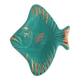 Plat Magdalithe en céramique en forme de poisson turquoise et doré des années 1950