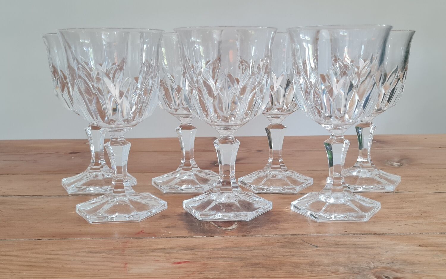 Set de 7 verres en cristal ciselé