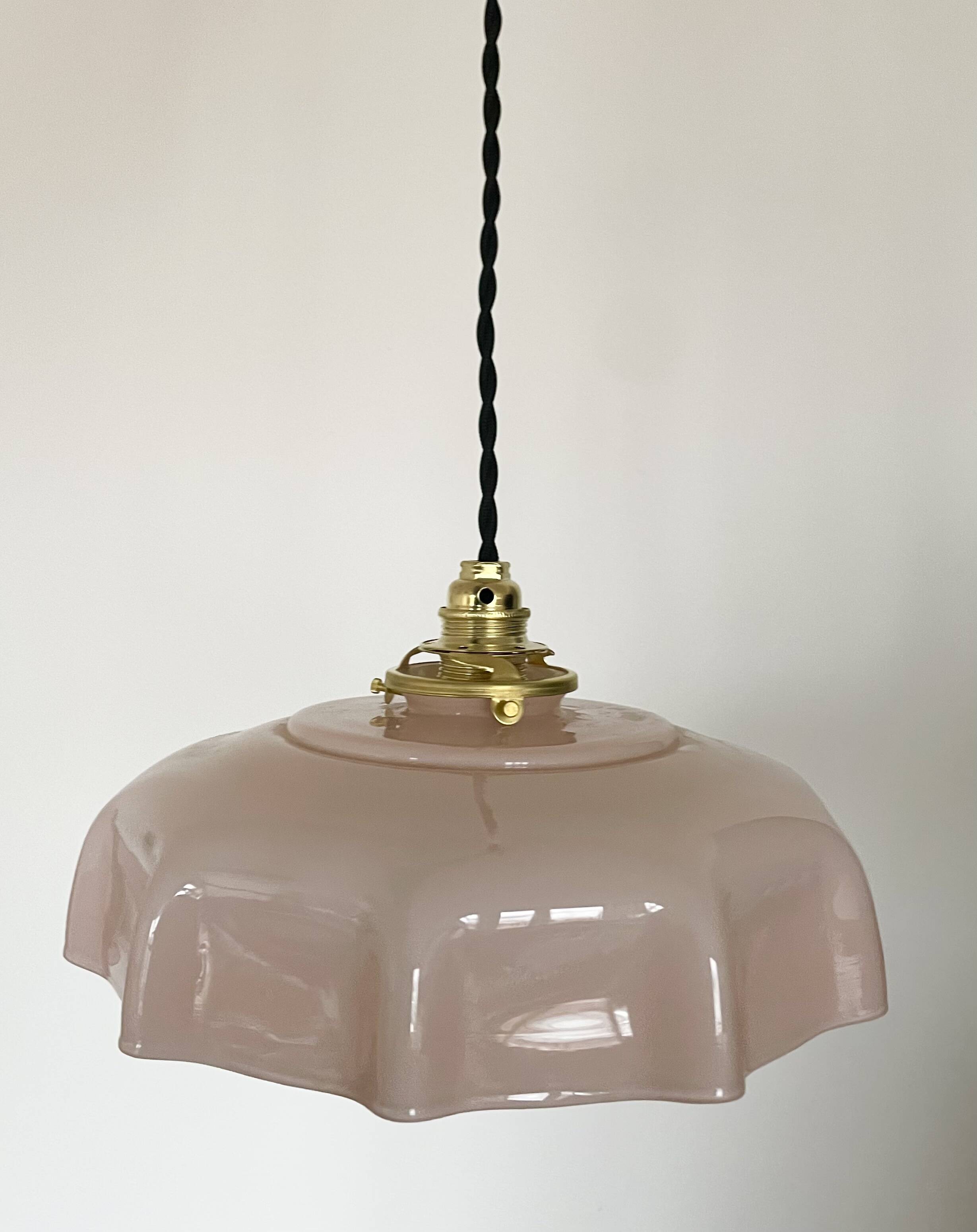 Old pink opaline pendant light