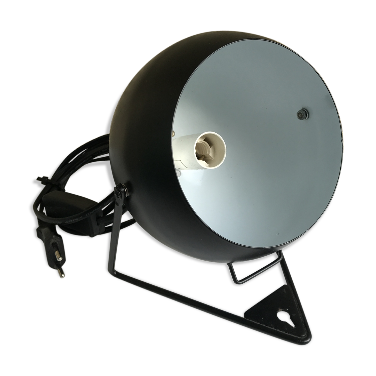 Lampe boule orientable noir à poser