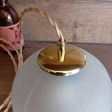Lampe baladeuse verre dépoli blanc, vintage