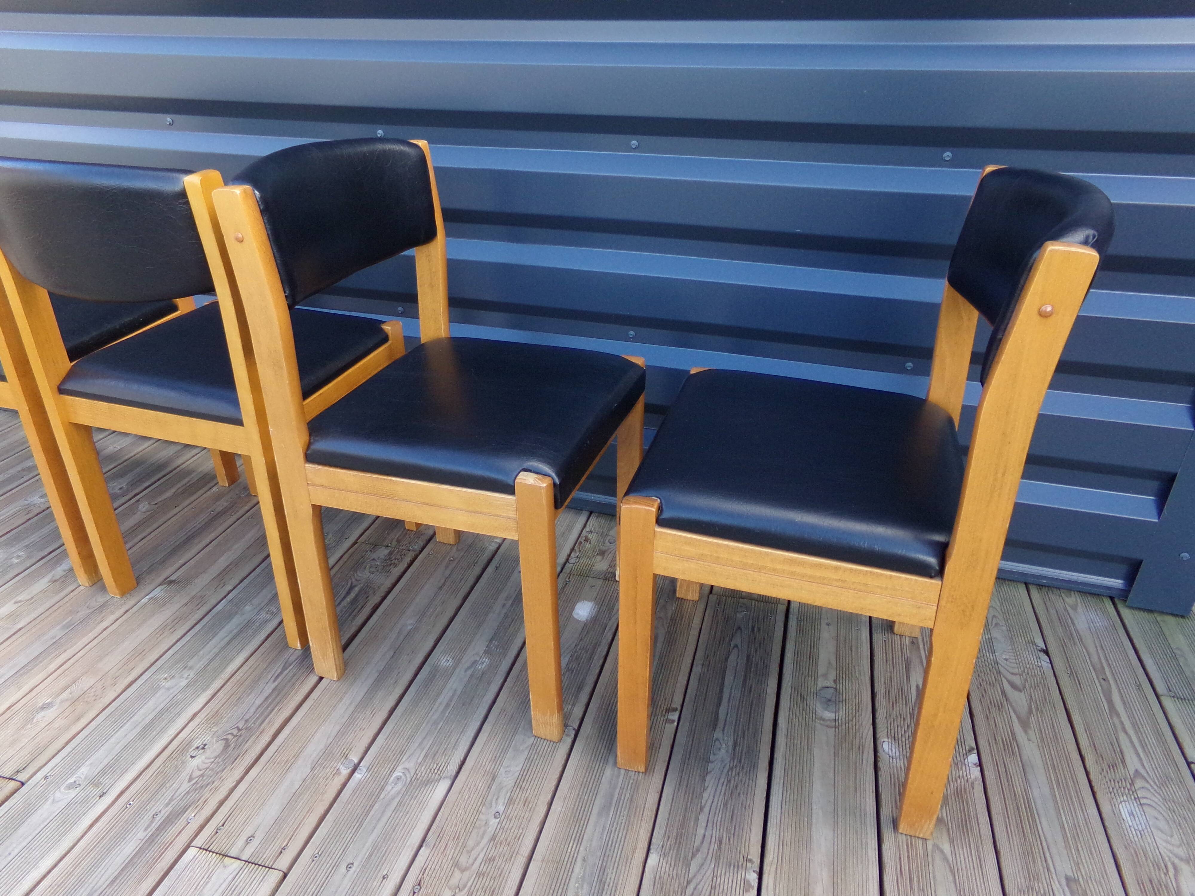 4 chairs baumann imitation black leather