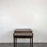 Louis XVI style mahogany game table, dressing table, and secretary.