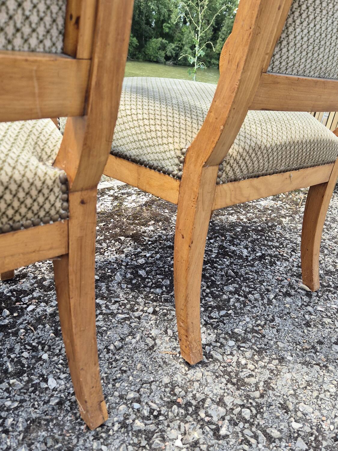 Paire de fauteuils à crosse Empire Restauration 1900s