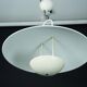 Vintage 1990s White Pendant Lamp with Glass Top Shade. Italy