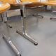 Suite of 4 vintage Giancarlo Piretti benches for Castelli in wood and aluminum