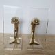 Dolphin bookends in gold metal and plexiglass – 1980s
