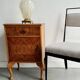 Lampe de table vintage en laiton et verre en forme de feuille