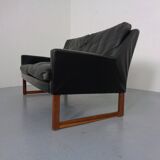 Mid-Century Rosewood & Leather 2-Seater Sofa by Rudolf Glatzel for Kill International, 1960s