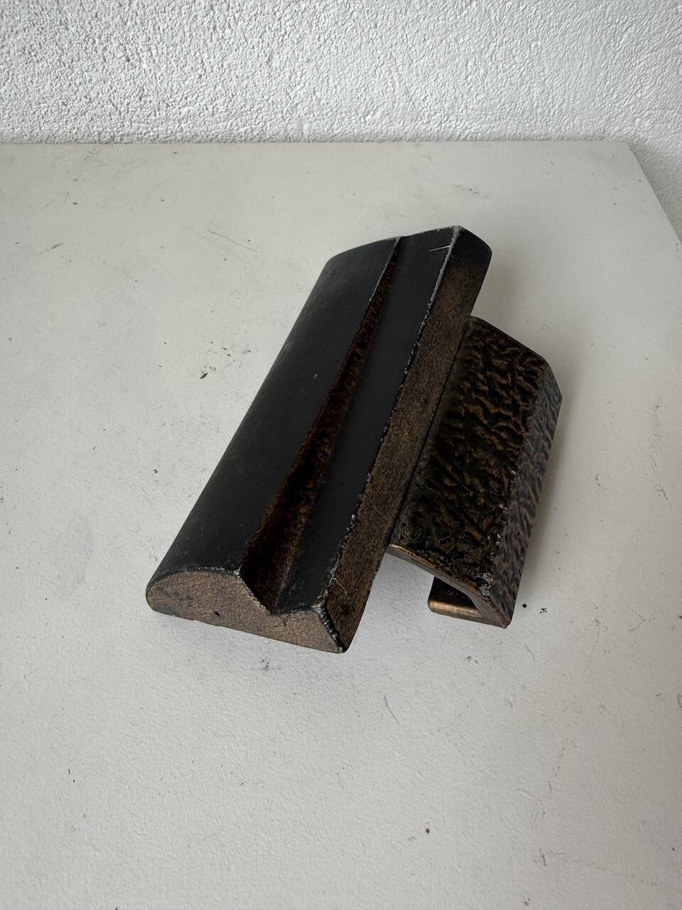 Brutalism bronze door handle